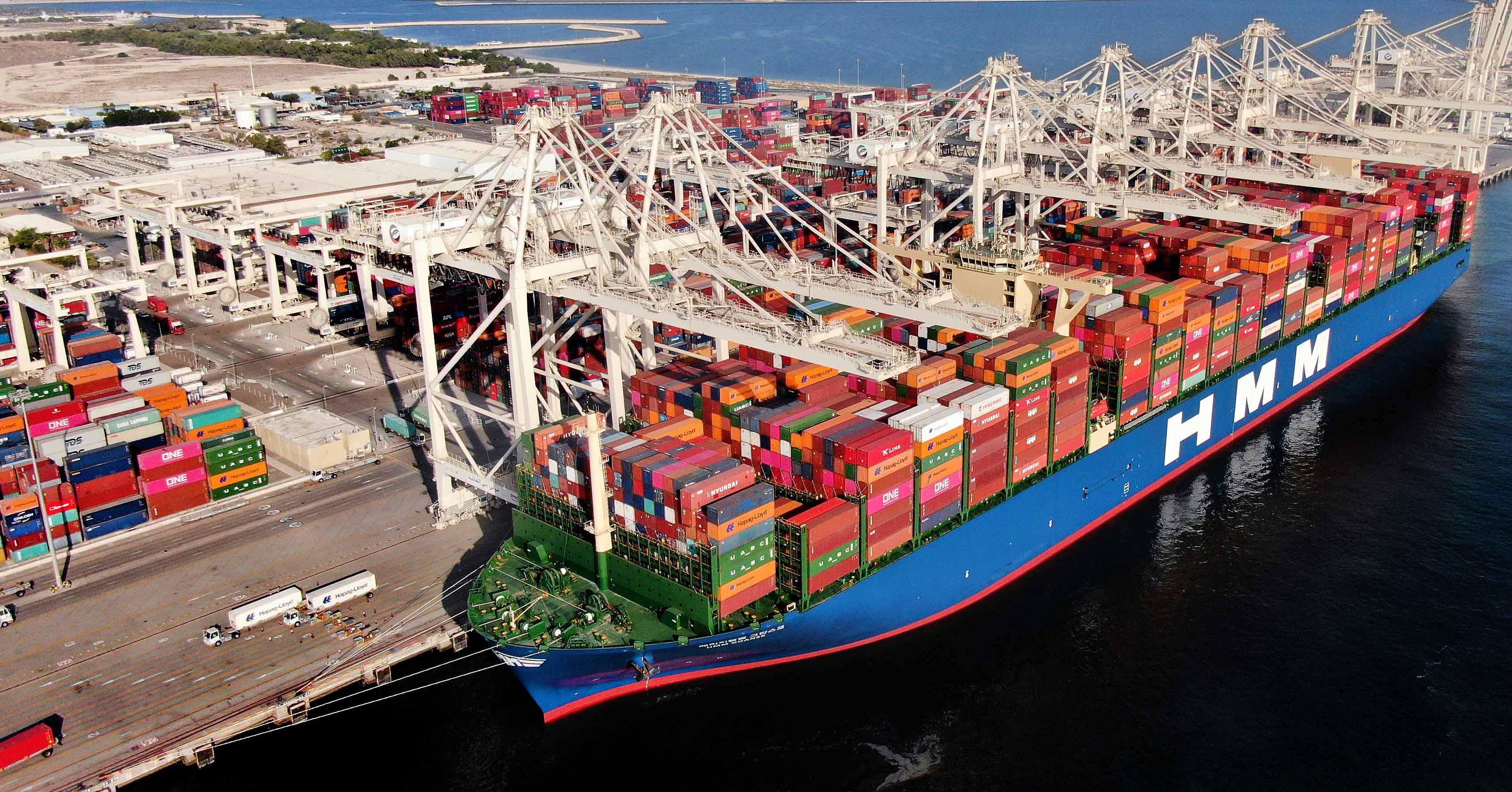 Sea Freight - Container port operations with large shipping vessels